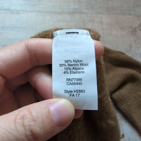 Madewell Crewneck Pullover Sweater Wool Blend Rustic Gold XS Buttons - Picture 7 of 7